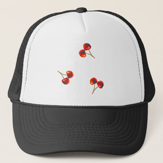 Vivid Cherry Pattern Trucker Hat Pet (Voorkant)