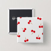 Vivid Cherry Pattern Vierkante Button 5,1 Cm (Voorkant /achterkant)