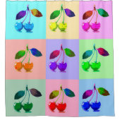 Vivid Colorful Cherries - Pop Art Douchegordijn (Voorkant)