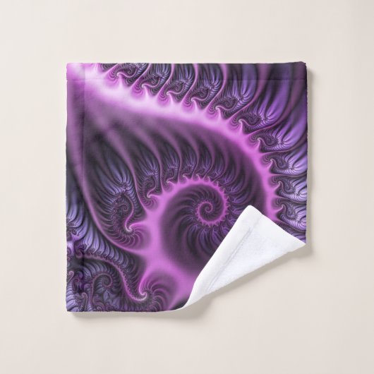 Vivid Cool Abstrait rose violet Fractal Art Spiral (Gant de toilette)