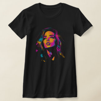 Vivid Distortion – Glitch Portrait Pop Art T-shirt