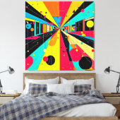 Vivid Dreams: Een Neon Odyssee Canvas Afdruk (Insitu (Slaapkamer))