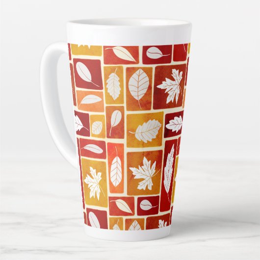 Vivid Fall Block Leaf Imprimer tall coffee mug (Angle gauche)