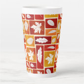 Vivid Fall Block Leaf Imprimer tall coffee mug (Devant)