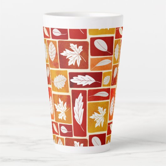 Vivid Fall Block Leaf Imprimer tall coffee mug (Devant)