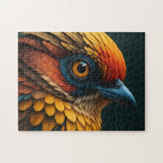 Vivid Feathered Portrait - Colorful Bird Close-Up Legpuzzel
