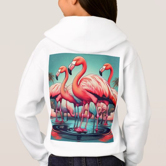 Vivid Flamingo Paradise: prachtige T-shirt Design" (Achterkant)