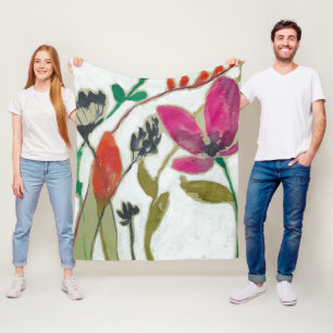 Vivid Flowers Fleece Deken
