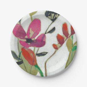 Vivid Flowers I Papieren Bordje
