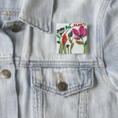 Vivid Flowers Vierkante Button 5,1 Cm (In situ)