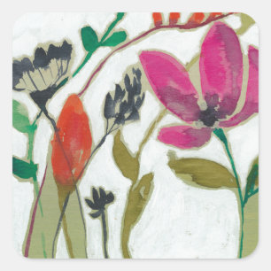 Vivid Flowers Vierkante Sticker