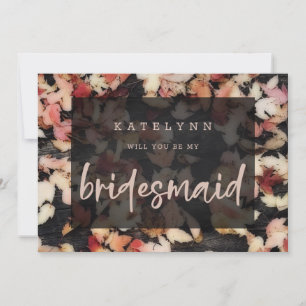 Vivid Foliage   Herfst Houten Bridesmaid Kaart voo