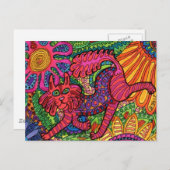 Vivid Garden Cat Briefkaart (Voorkant / Achterkant)