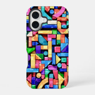 Vivid Geometric Flow iPhone 16 Hoesje