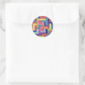 Vivid Grid Ronde Sticker (Tas)