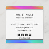 Vivid Holographic Carré Carte de visite (Dos)