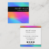 Vivid Holographic Carré Carte de visite (Devant / Derrière)