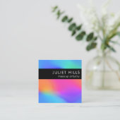 Vivid Holographic Carré Carte de visite (Debout devant)