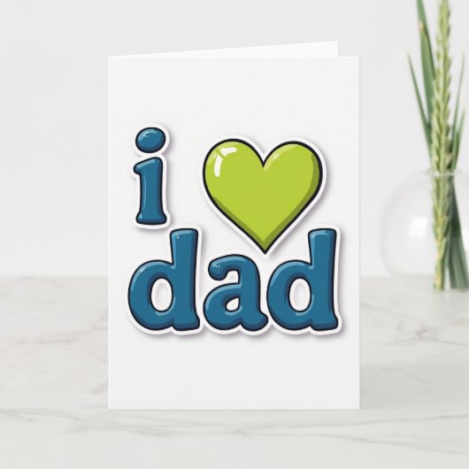 Vivid J'aime Papa Carte Graphique (Devant)