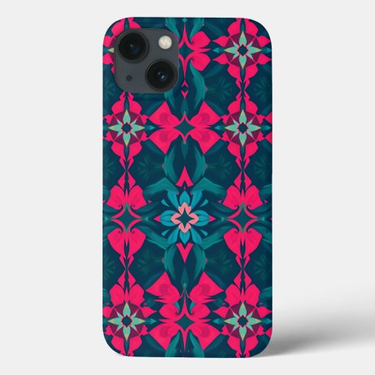 Vivid Jewel-Tone Kaleidoscope Phone Case (Achterkant)