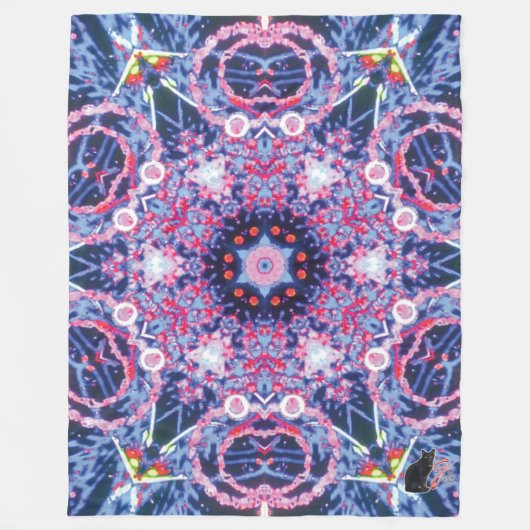 Vivid Kaleidoscoop Fleece Deken (Voorkant)
