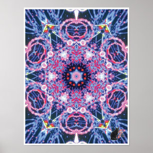 Vivid Kinetic Collage Kaleidoscope Poster
