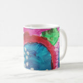 Vivid Magenta en Blue Abstract Coffee Mok (Voorkant rechts)