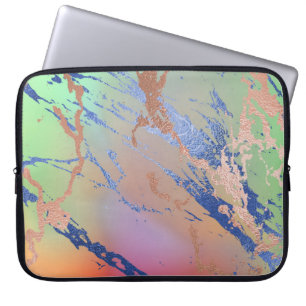 Vivid Marble Waterverf van kleurrijk gebalste pa Laptop Sleeve