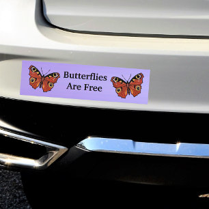  Vivid Monarch Butterfly Paars Bumpersticker