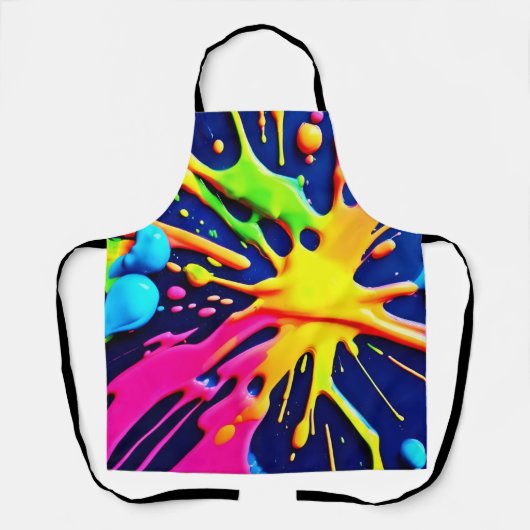 Vivid Neon Splashes Schort (Voorkant)