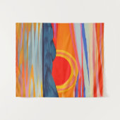 Vivid Ocean Sunset Over Mountains Wandkleed (Voorkant (horizontaal))