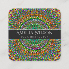 Vivid Oerwoud Garden Mandala Vierkante Visitekaartje