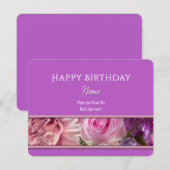 Vivid Orchid Happy Birthday Greeting Card (Voorkant / Achterkant)