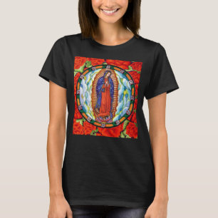 Vivid Our Lady of Guadalupe Women's Black T-shirt