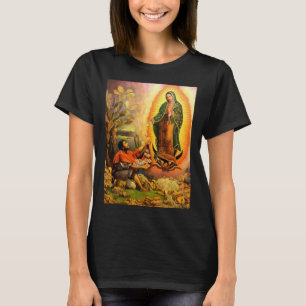 Vivid Our Lady of Guadalupe Women's Black T-shirt
