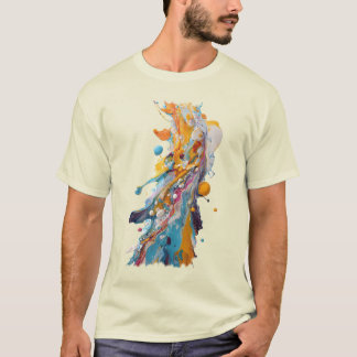Vivid Paint Splash Abstract T-shirt