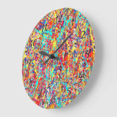 Vivid Paint Splatter Abstract Grote Klok (Hoek)