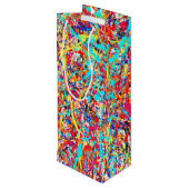 Vivid Paint Splatter Abstract Wijn Cadeautas (Achterkant Gekanteld)