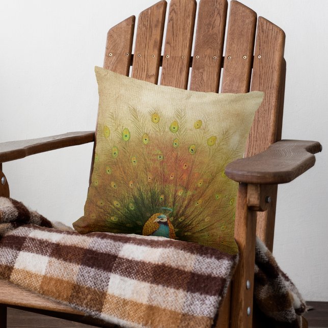 Vivid Peacock Fan Kussen (Creator heeft geüpload)
