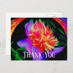 Vivid Peony Abstract Floral Dank u Briefkaart