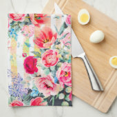 Vivid Pinks Floral Pattern Kitchen Towel Theedoek (Quarter Fold)