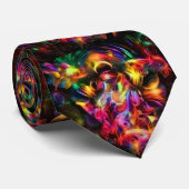 Vivid psychedelic fish stropdas (Opgerold)