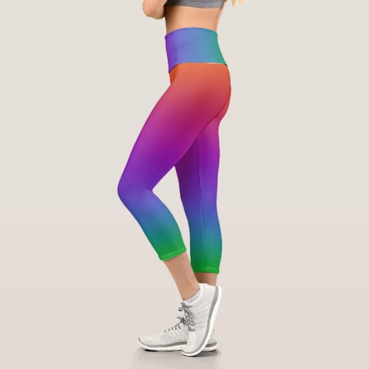 Vivid Rainbow Capri Leggings (Gauche)