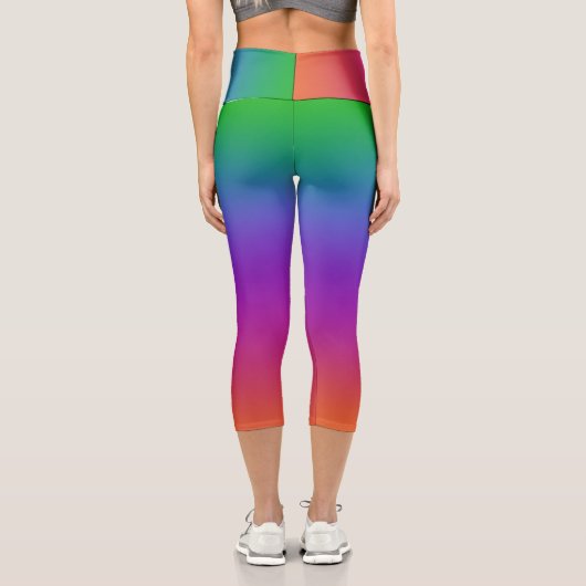 Vivid Rainbow Capri Leggings (Verso)