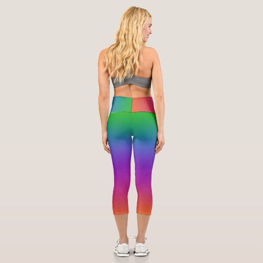 Vivid Rainbow Capri Leggings (Verso)