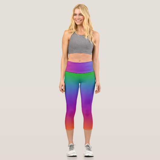 Vivid Rainbow Capri Leggings (Recto)