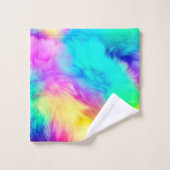 Vivid Rainbow Fluffy Fur Texture-75201 (Gant de toilette)