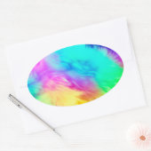 Vivid Rainbow Fluffy Fur Texture-75201 Ovale Sticker (Envelop)