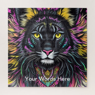 Vivid Rainbow Neon Psychedelische Natuur & Wildlif Legpuzzel