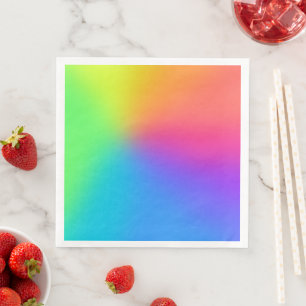 Vivid Rainbow Ombre Birthday Party Servet